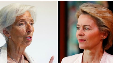 Christine Lagarde e Ursula von der Leyen [Fotografia: montagem EPA/REUTERS]
