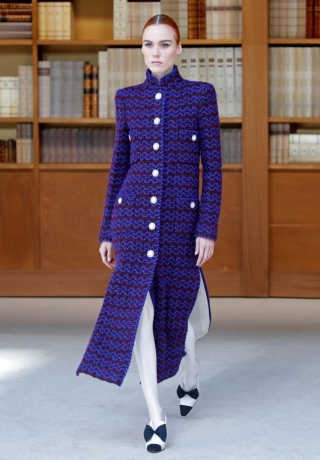 A model presents a creation by designer Virginie Viard as part of her Haute Couture Fall/Winter 2019/20 collection show for fashion house Chanel in Paris