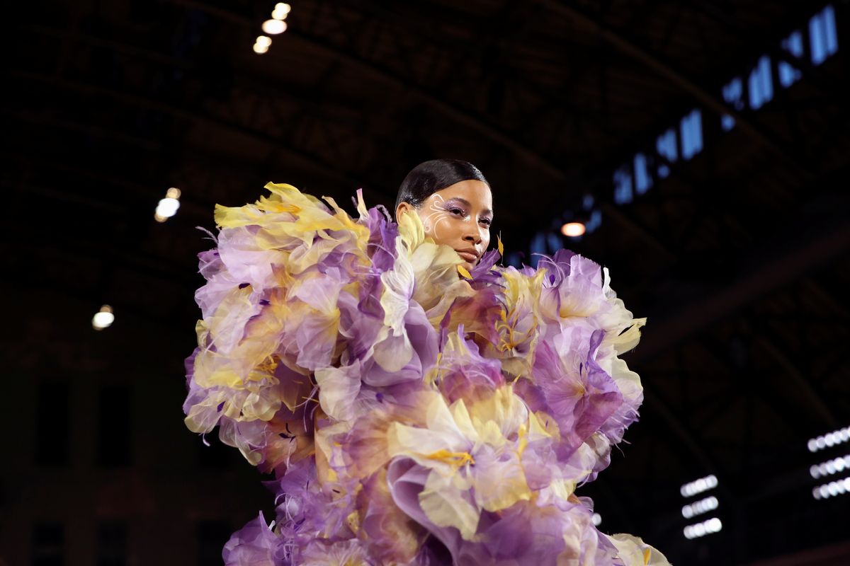 A model presents a creation from the Marc Jacobs Spring 2020 collection during fashion week in New York