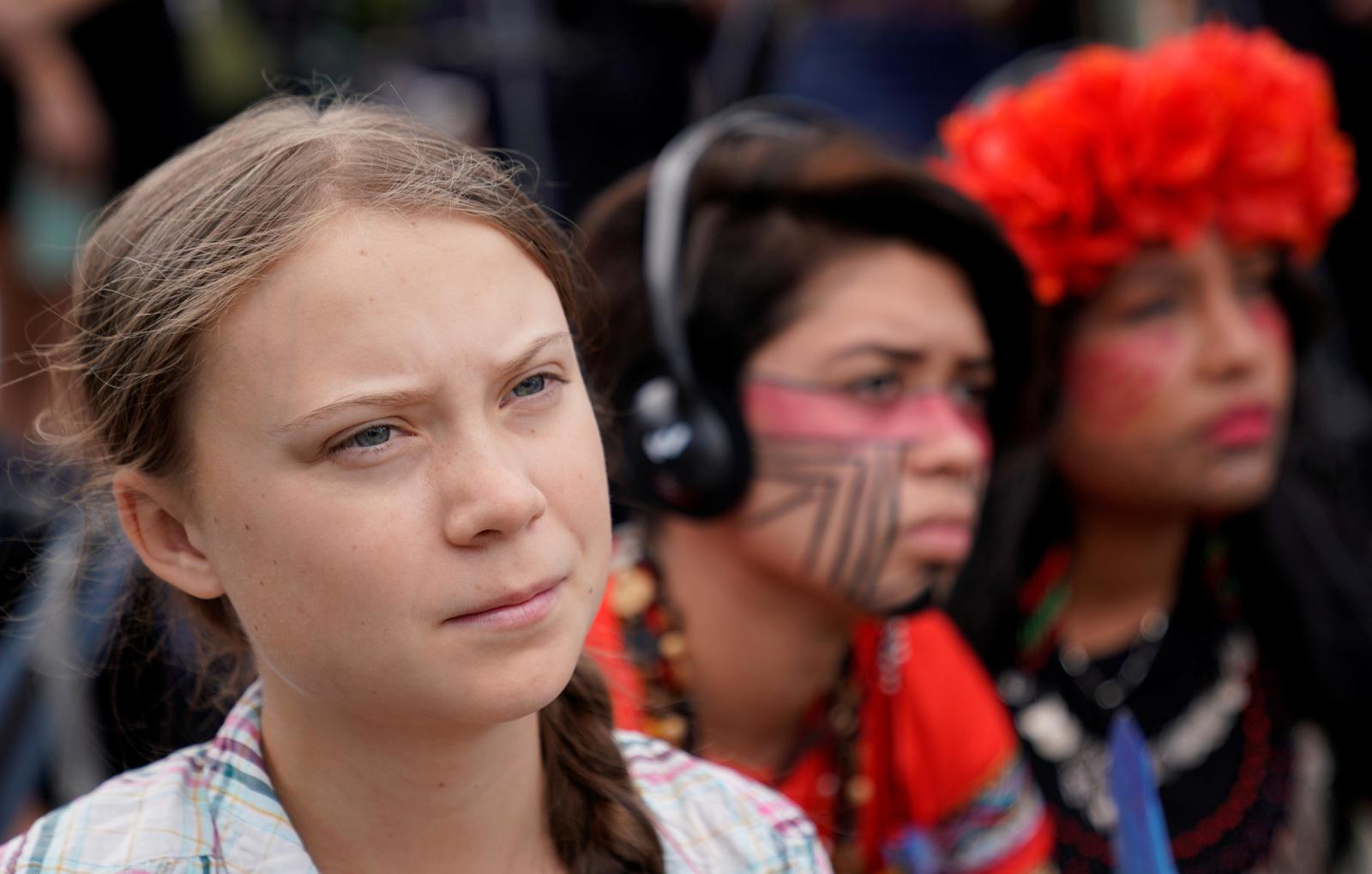 SIxteen year-old Swedish climate change activist Greta Thunberg at the Supreme Court in Washington