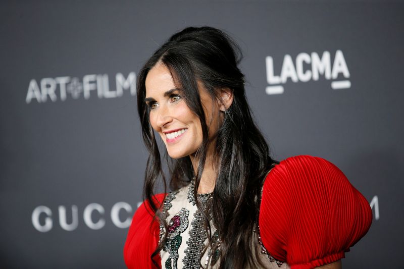 Actor Demi Moore poses at the LACMA Art+Film Gala in Los Angeles
