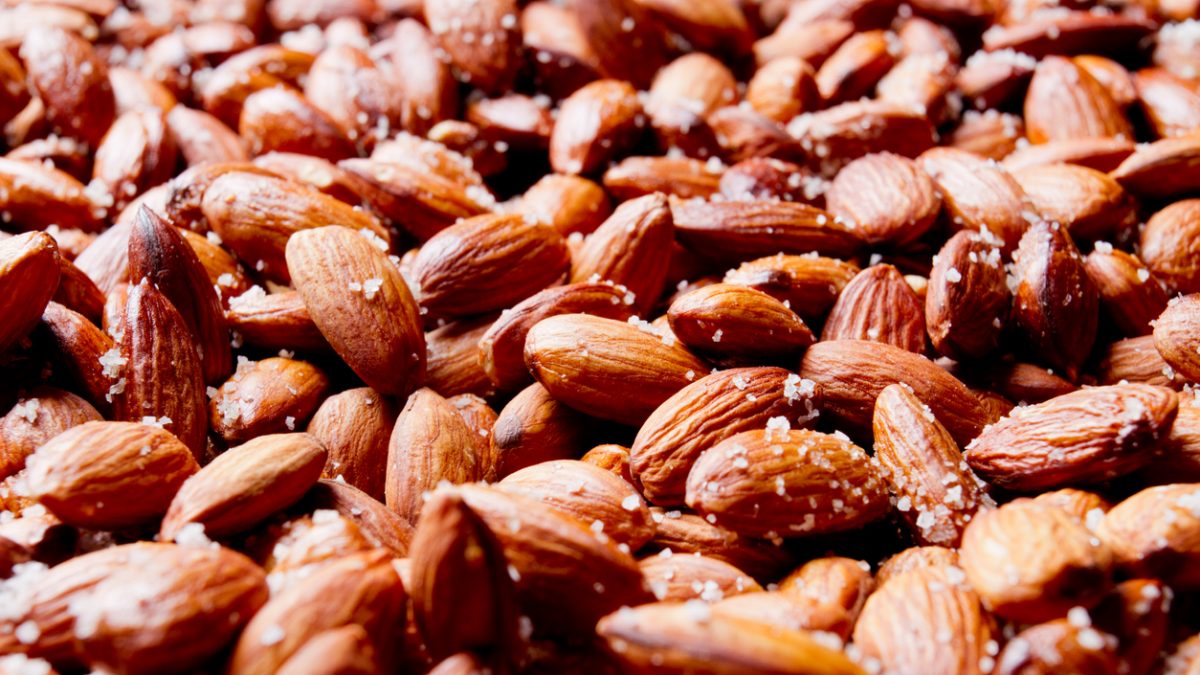 Roasted Salted Almond Nut Background