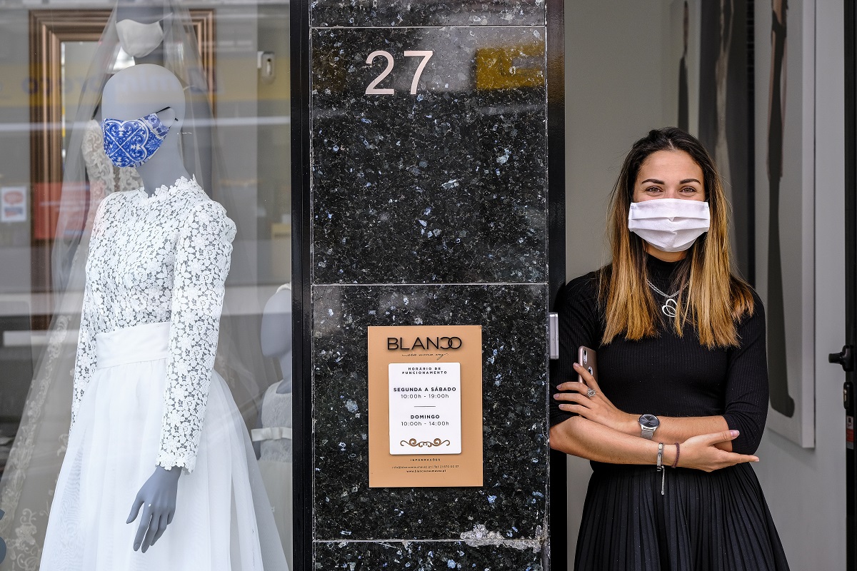 Sofia Mendes, proprietária da loja de noivas Blanco, em Lisboa [Fotografia: Leonardo Negrão/Global Imagens]