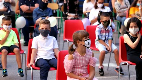 regresso às aulas pandemia Covid-19 máscaras Europa UNESCO