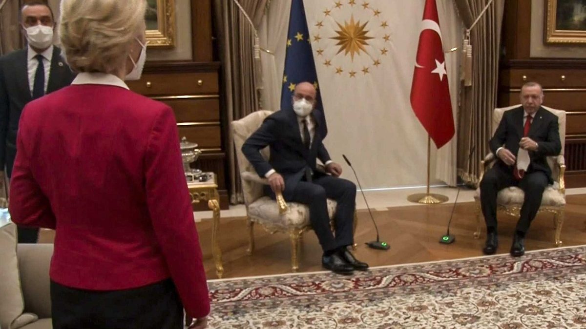 Ursula Von der Leyen Comissão Europeia Charles Michel Recep Tayyip Erdogan