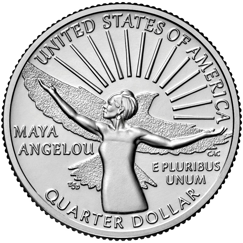 moeda Maya Angelou EUA