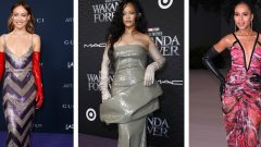 Olivia Wilde, Rihanna, Kerry Washington com luvas longas [Fotografia: Montagem /AFP]
