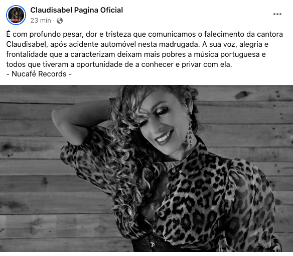 Claudia Isabel Claudisabel morre acidente A2