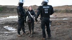 Greta Thunberg detida carvão