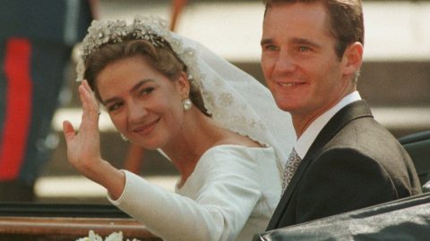 Infanta Cristina e Iñaki Urdangarin no casamento em outubro de 1997 divórcio