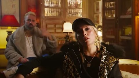 Ana Bacalhau e o Rapper Gandim no tema 'Rendas Altas' [Fotografia: Captura de ecrã]